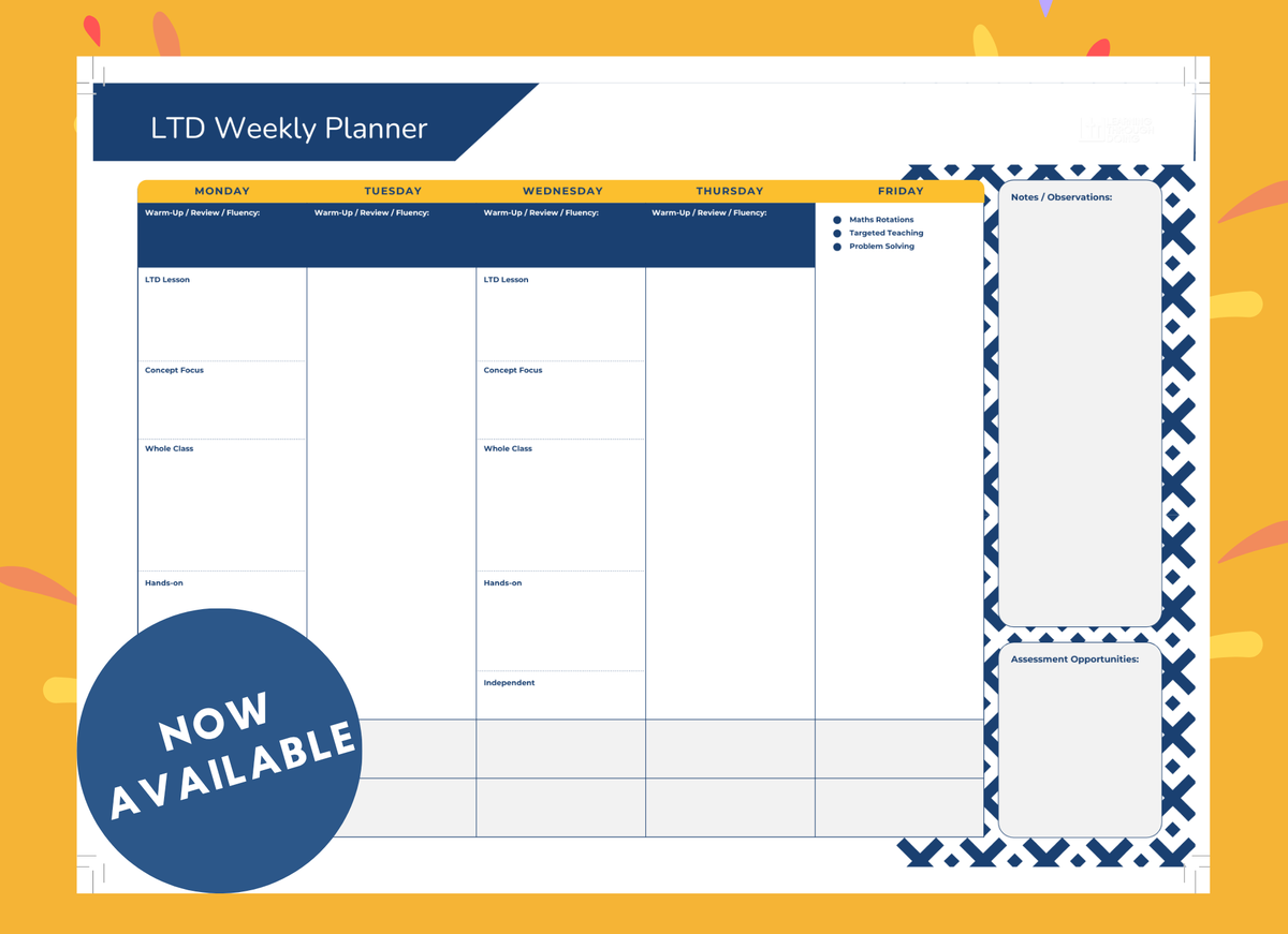 LTD Mathematics Weekly Planner (A3 Tear-Off Pad)